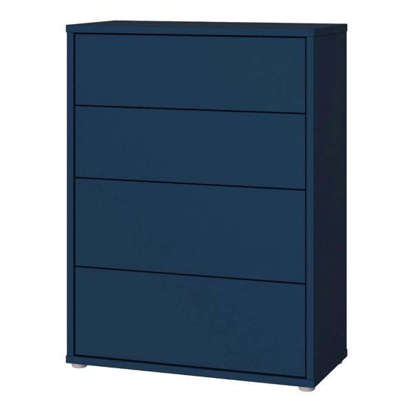 Alice Springs 4 Drawer Chest with Push-to-Open Drawers in Night Blue