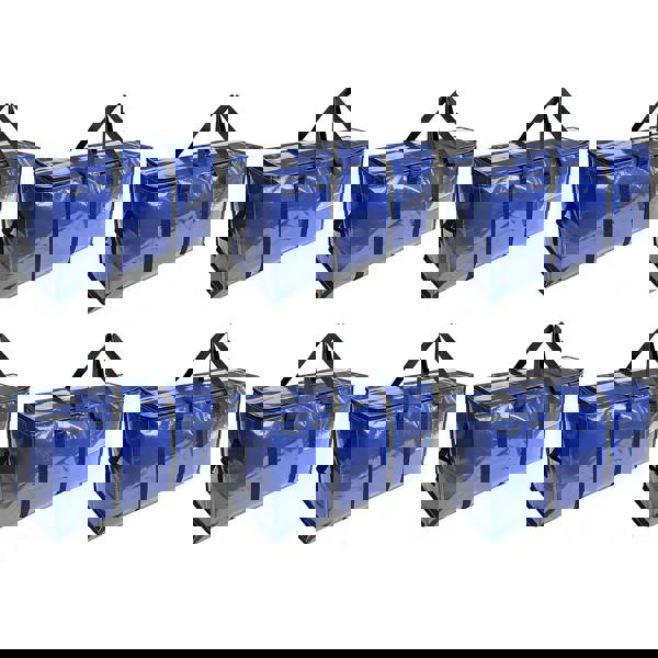 Gr8 Home Set of 6 Heavy Duty Plastic Clothes Storage Bags Moving Boxes Bins Carry Case