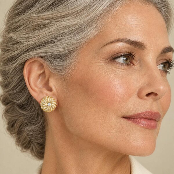 Cachet London Rimon Gold Clip On Earrings