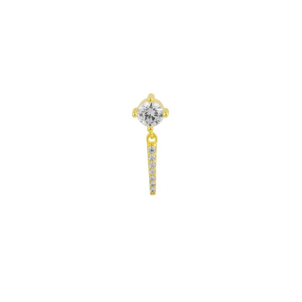 Spero London Sterling Silver Clear Gemstone Spike Charm Sodalite Single Earring