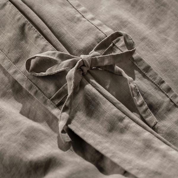 Mocha French Linen Bedding and Bed Sheets - breathable, close-up detail 4 | Soak and Sleep