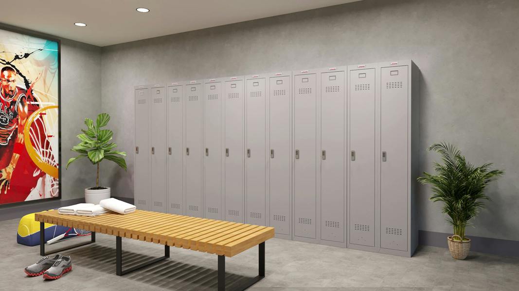 Phoenix Safe Phoenix PL 300D Series PL1133GGE 1 Column 1 Door Personal locker in Grey with Electronic Lock