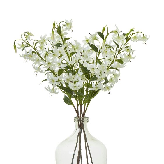 Wyld Haus Set of 3 Artificial Flowers Turks Cap Green Lily Sprays