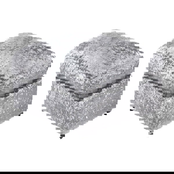 Dylan Crushed Velvet Fabric Footstool in Silver