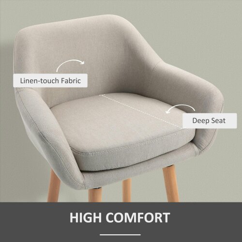 Wyld Haus Dottira Fabric Beige Upholstered Bar Chairs Set Of 2 With Wood Legs And Metal Frame