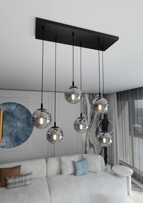 Emibig COSMO Pendant lamp  6 x E14 Black with Graphite Shade