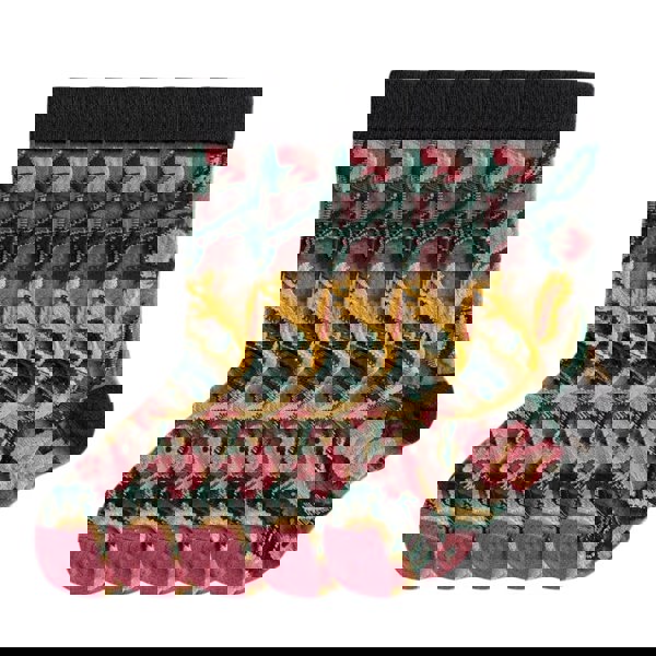 Anysox Anyfootwear 5 Pairs Black Size 5-9 Sock Harajuku Crystal Silk Tide Socks With Flower Vines Design
