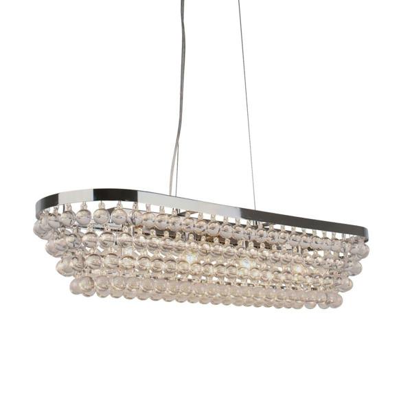 Pagazzi Lighting Susanna 4 Light Polished Chrome & Jewel Bead Linear Ceiling Pendant