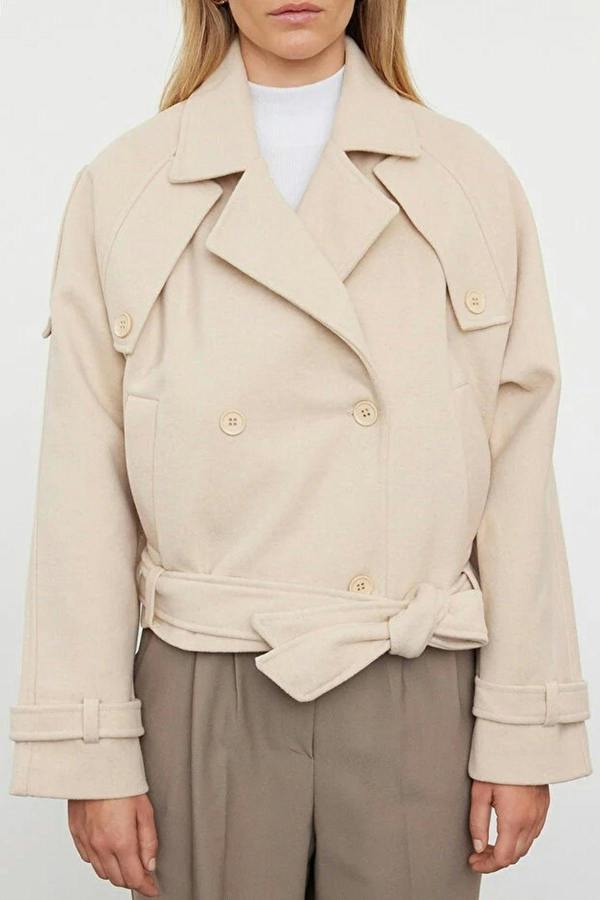 WOVCOR Soft Textured Seasonal Short Cashmere Jacket Coat