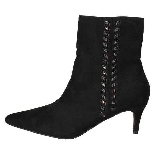 Ladies Collection Mid Heel Pointed Toe Ankle Boots F51222