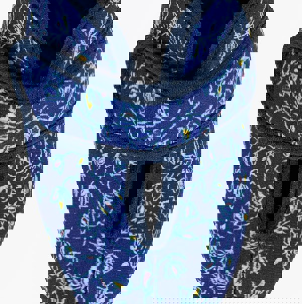 Sleepers IVY Womens Full Slippers Navy Blue Floral