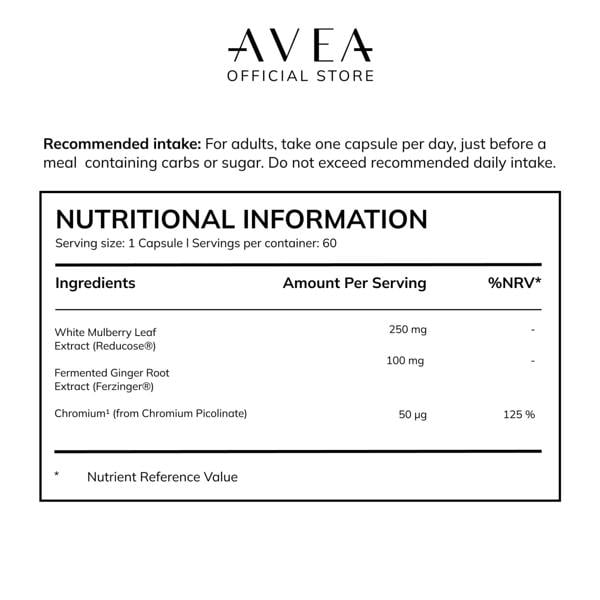 AVEA Stabiliser (60 capsules), supplement to support healthy blood sugar level