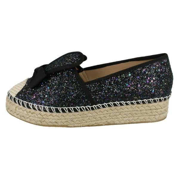 Spot On Ladies Spot On Glitter Bunny Ears Espadrilles