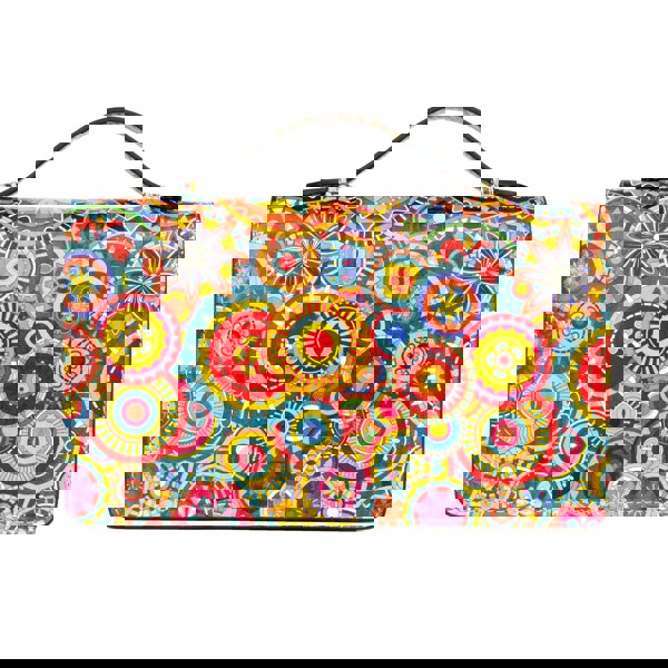 Embassy London Envy - Signature Print - Women's leather flap clutch bag with strap