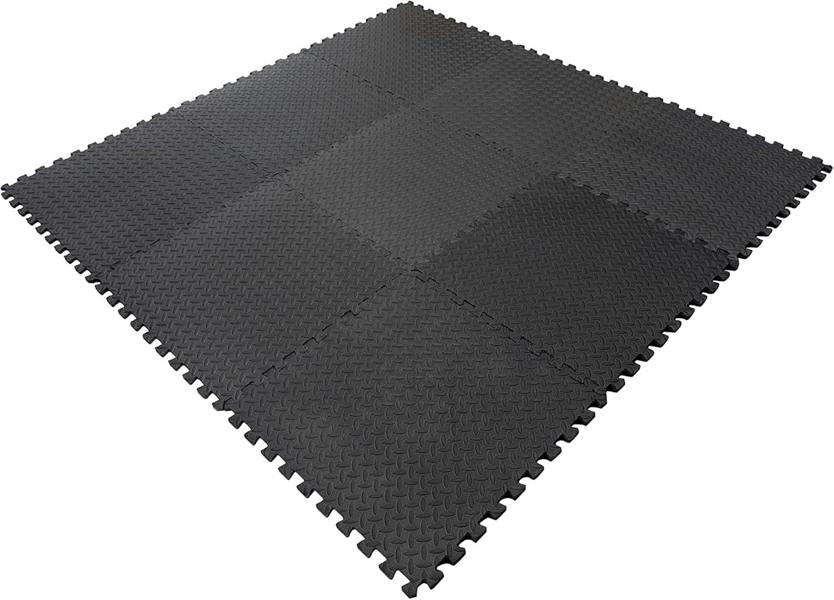 Shatchi 36pcs Black Gym Flooring Puzzle Mat Interlocking EVA Floor Tiles Non slip Rubber Cushion For Home Mat