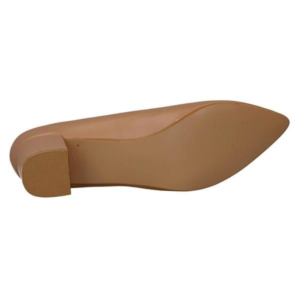 Spot On Ladies Spot On Mid Block Heel Pointed Toe Court Shoes F90127