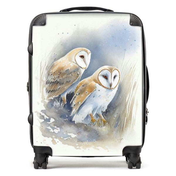 Warren Reed Barn Ano Owls Watercolour Suitcase