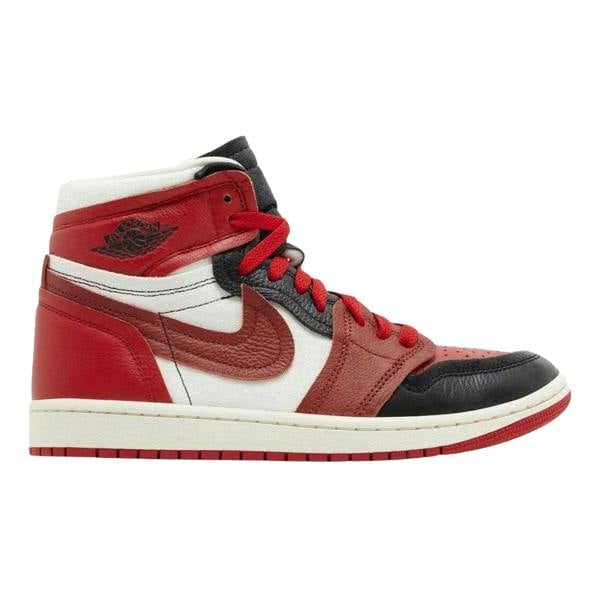 Nike Womens/Ladies Air Jordan 1 Leather Trainers - Red/White/Black - 