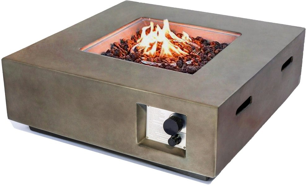 MDA Designs Loki Dark Grey Lavish Garden & Patio Gas Fire Pit with Eco-Stone Finish