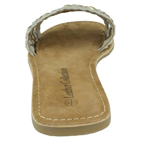 Leather Collection Ladies Leather Collection Flat Weave Mules F00272