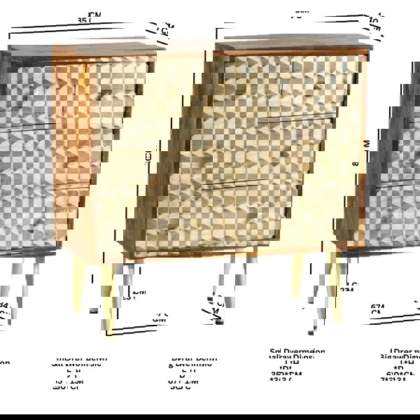 IH Design Camille Retro 4 Drawer Chest