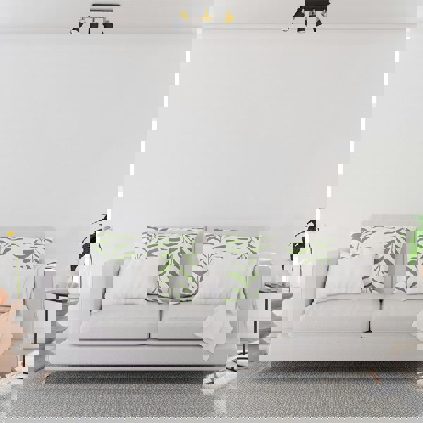 Milagro Joker Triple Spot Hand Made Ceiling Lamp In Matt Black With Luxurious Gold Detail With Slender Cylindrical Shades