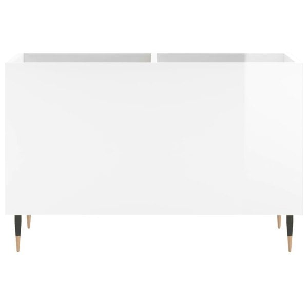 Berkfield Record Cabinet High Gloss White 74.5x38x48 cm Engineered Wood