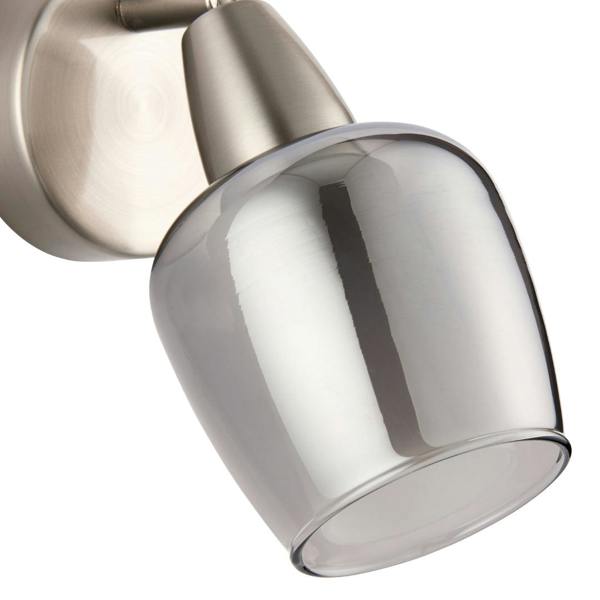Pagazzi Lighting Kennen 1 Light Nickel and Smoked Glass Wall Light