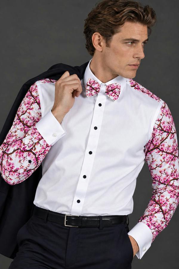 Cherry Blossom Tuxedo Shirt - Claudio Lugli Shirts