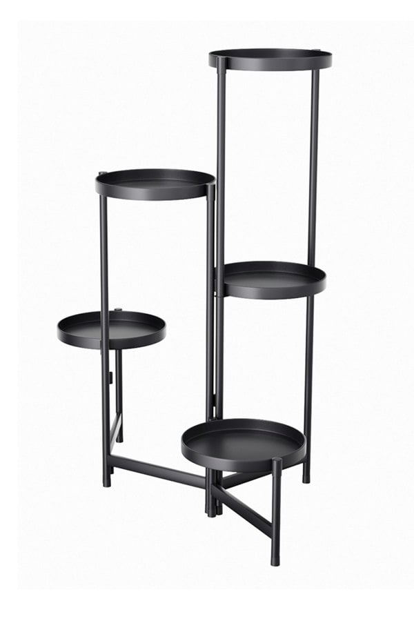 Living and Home 5-Tier Black Plant Stand Display Shelf