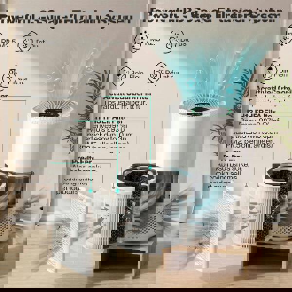 Spector Air Purifier HEPA APP Control Timer Filter Core 3-in-1 High-Efficiency