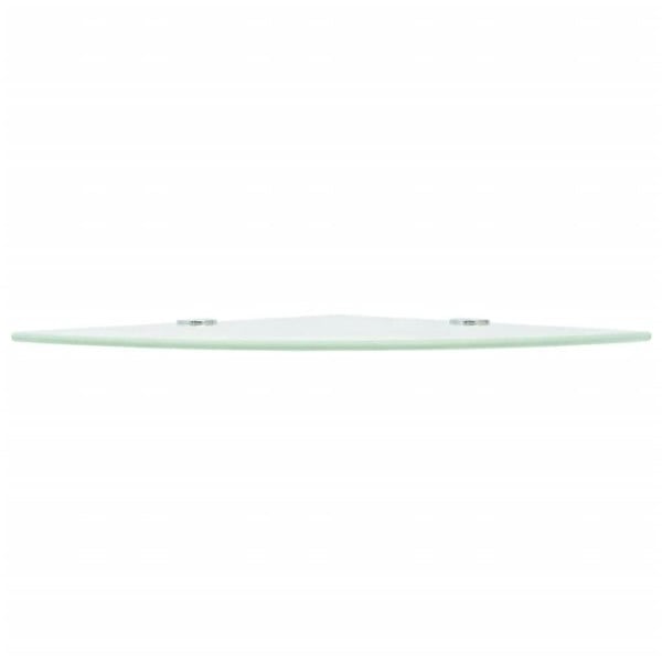 Berkfield Corner Shelf with Chrome Supports Glass White 25x25 cm