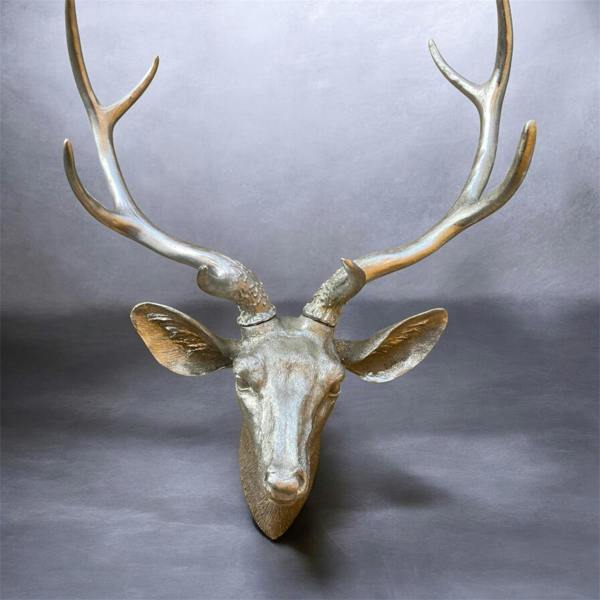 51CM SILVER STAG DEER HEAD