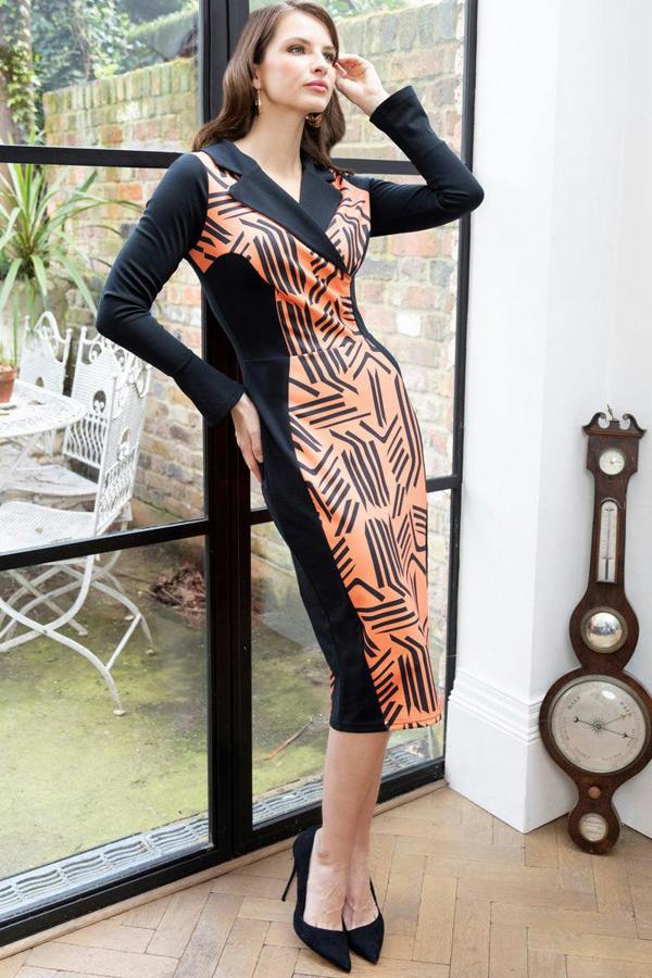 HotSquash Collar Detail Bodycon Dress