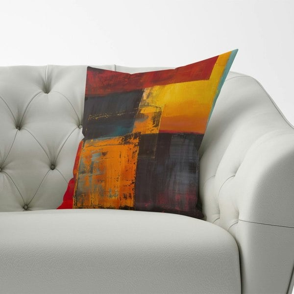 Warren Reed Golden Blocks Of Abstract Cushions