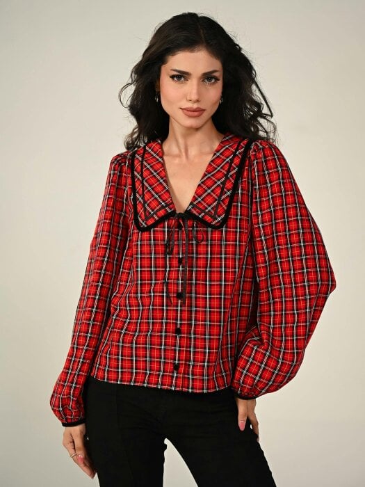 Rose & Nancy Sally Tartan Check Blouse