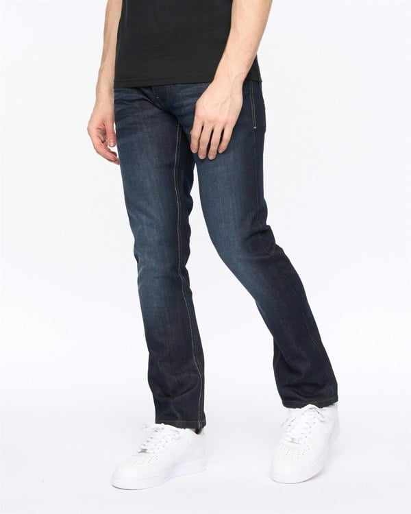 Crosshatch New Embossed Techno Denim Jeans Dark Wash