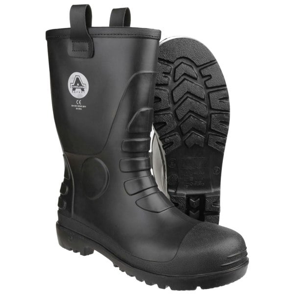 Amblers Safety FS90 Waterproof PVC Pull on Safety Rigger Boot Unisex in Black