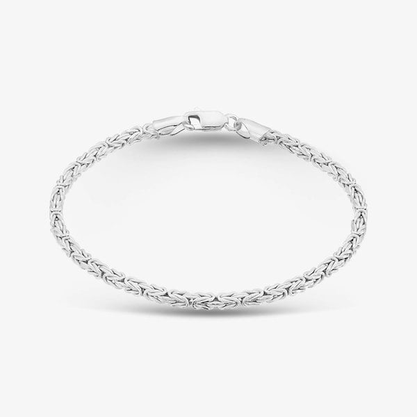 T. H. Baker Sterling Silver 2.5mm Byzantine Chain Bracelet S1059-07