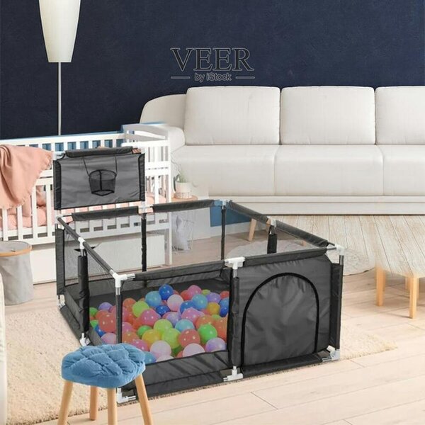 Havendro Baby Playpen Portable Child Safety Yard Activity Center with Basketball l Hoop