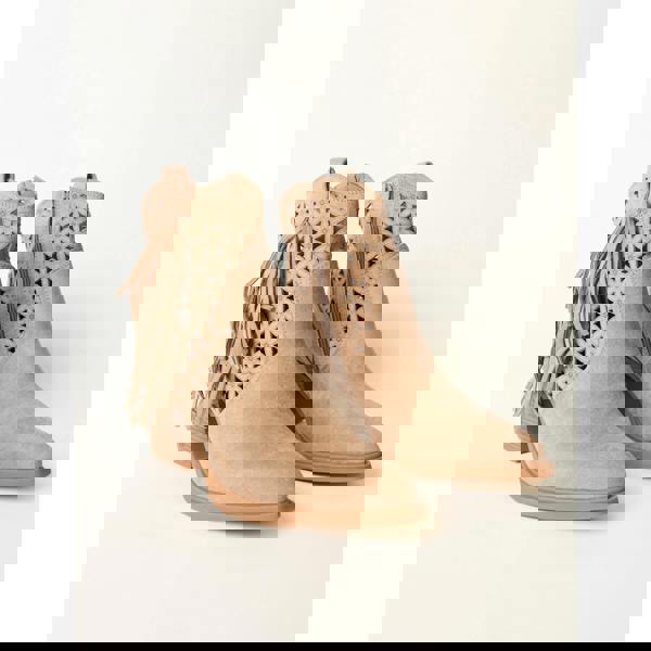 Blue Vanilla Laser Cut Tassel Cowboy Boots