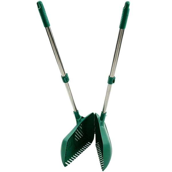 Gr8 Garden 2in1 Garden Leaf Grabber Rake Telescopic Long Handle Collector Leaf Scoops Green