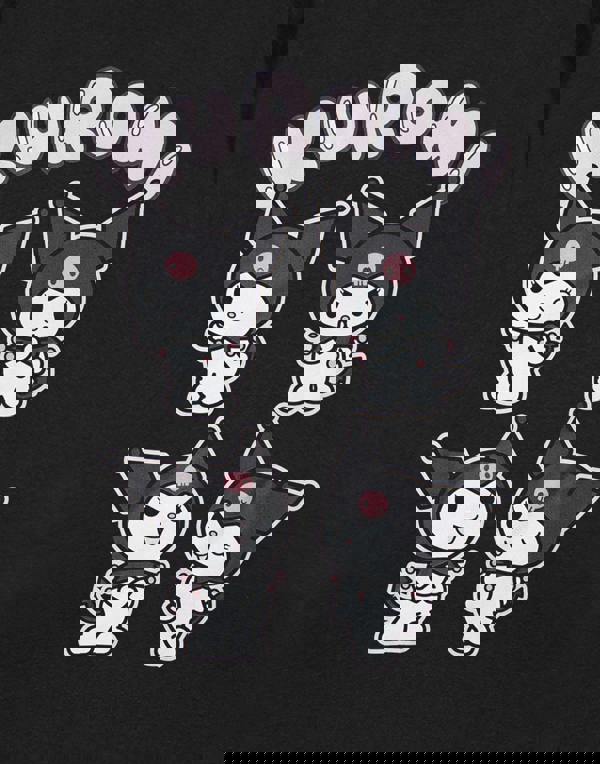 Hello Kitty Womens Black Kuromi Short Sleeved T-Shirt