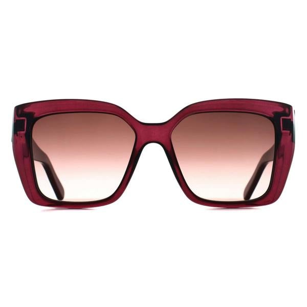 Salvatore Ferragamo Sunglasses SF1042S 525 Transparent Cyclamen Brown Gradient