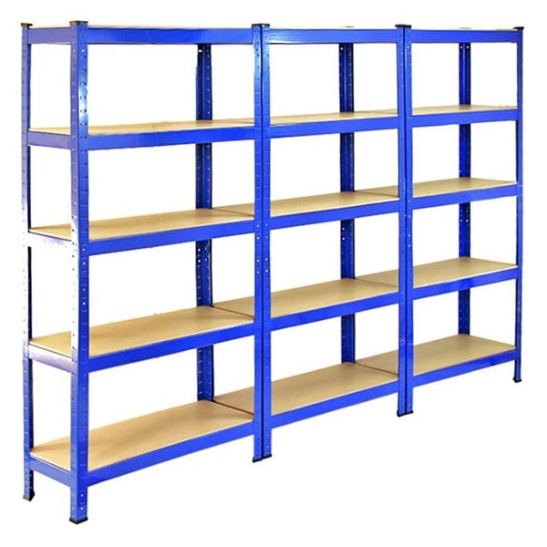 Monster Racking T-Rax Heavy Duty Shelving Units - Blue (75cm W, 30cm D) Set of 3