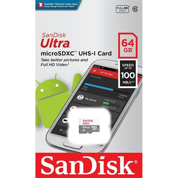 SanDisk Ultra Lite MicroSDXC Class 10 UHS-I 100MB/s Card - 64GB