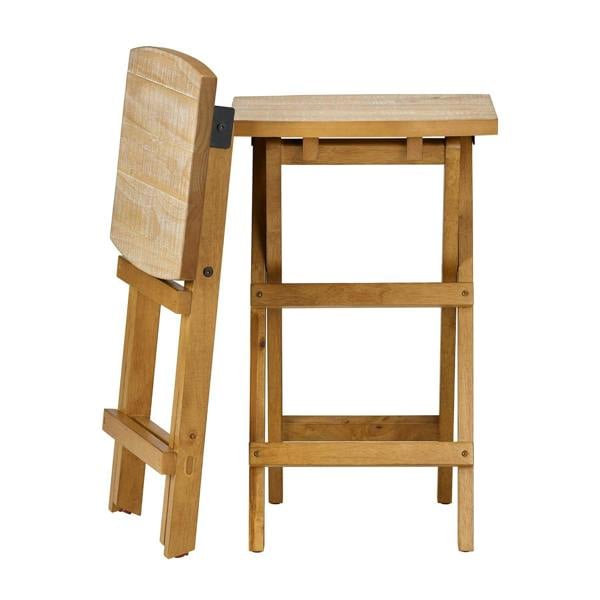 Statement Furniture Shire Oak Folding Stool, 64cm Tall Bar Stool