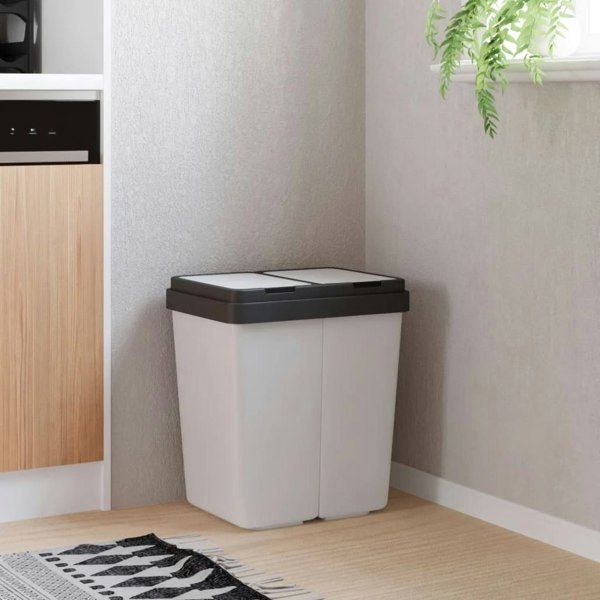 Berkfield Dual Bin White 2x25 L