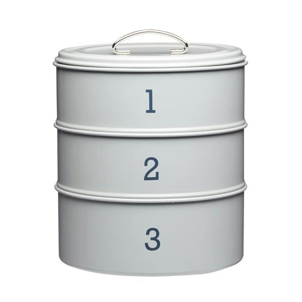 KitchenCraft Living Nostalgia French Grey Three Tier Cake Tin Set