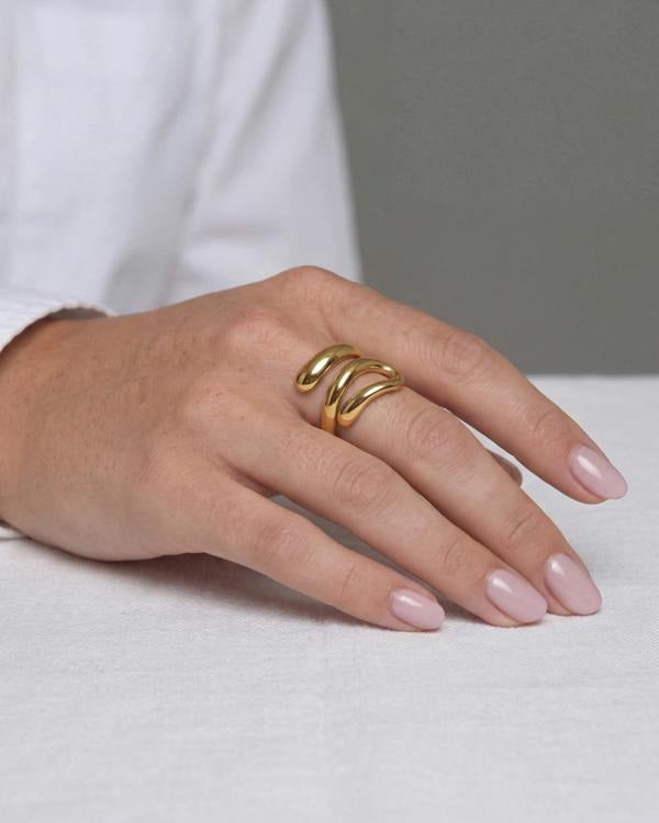 Elk & Bloom Chunky Wrap Wave 14K Gold Ring